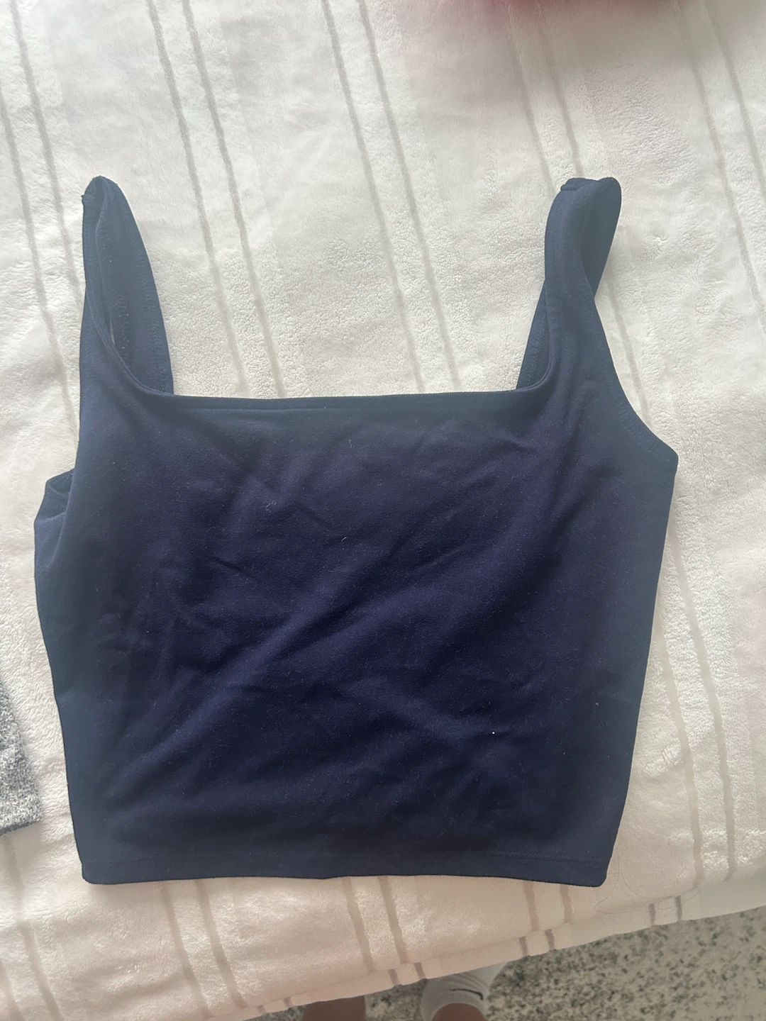 Navy Blue Square Neck Tank Top