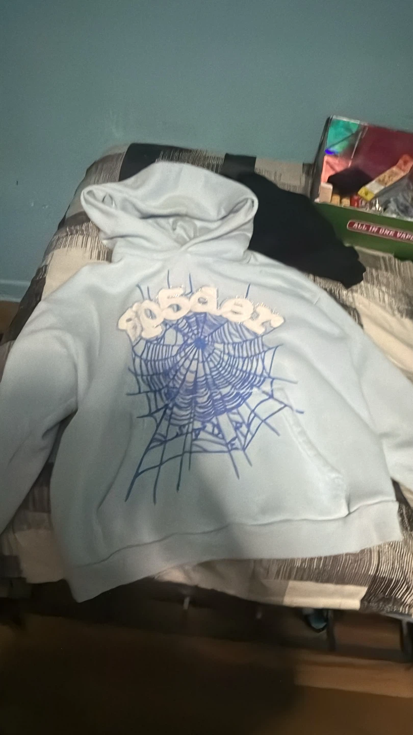 Sp5der Hoodie Light Blue Size M