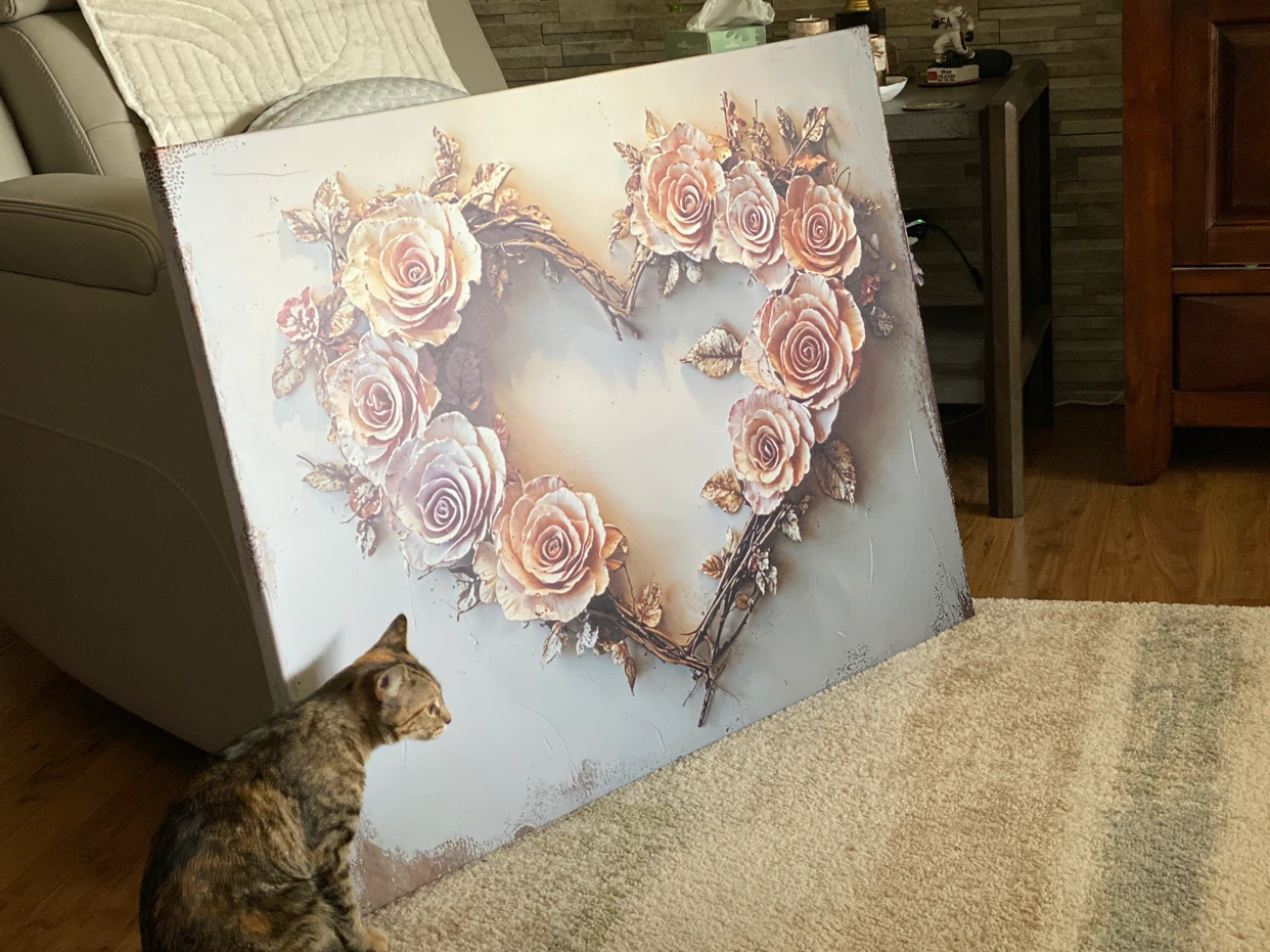 Heart Shaped Rose Wreath Wall Art