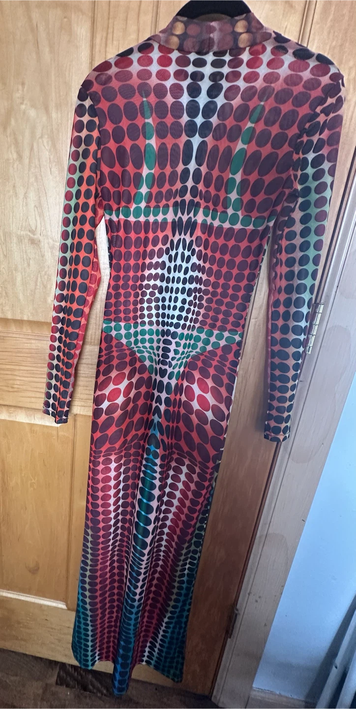 Jean Paul Gaultier Cyber Dot Print Mesh Dress - photo 2