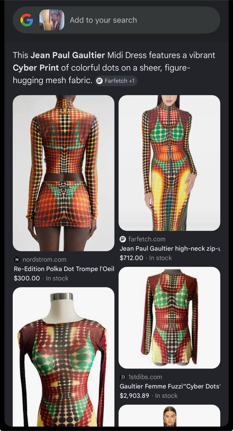 Jean Paul Gaultier Cyber Dot Print Mesh Dress - photo 3