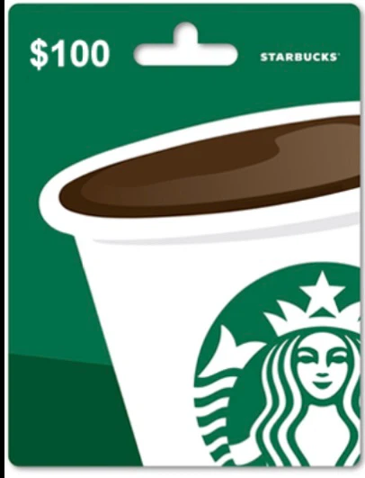 $100 Starbucks E-Gift Card