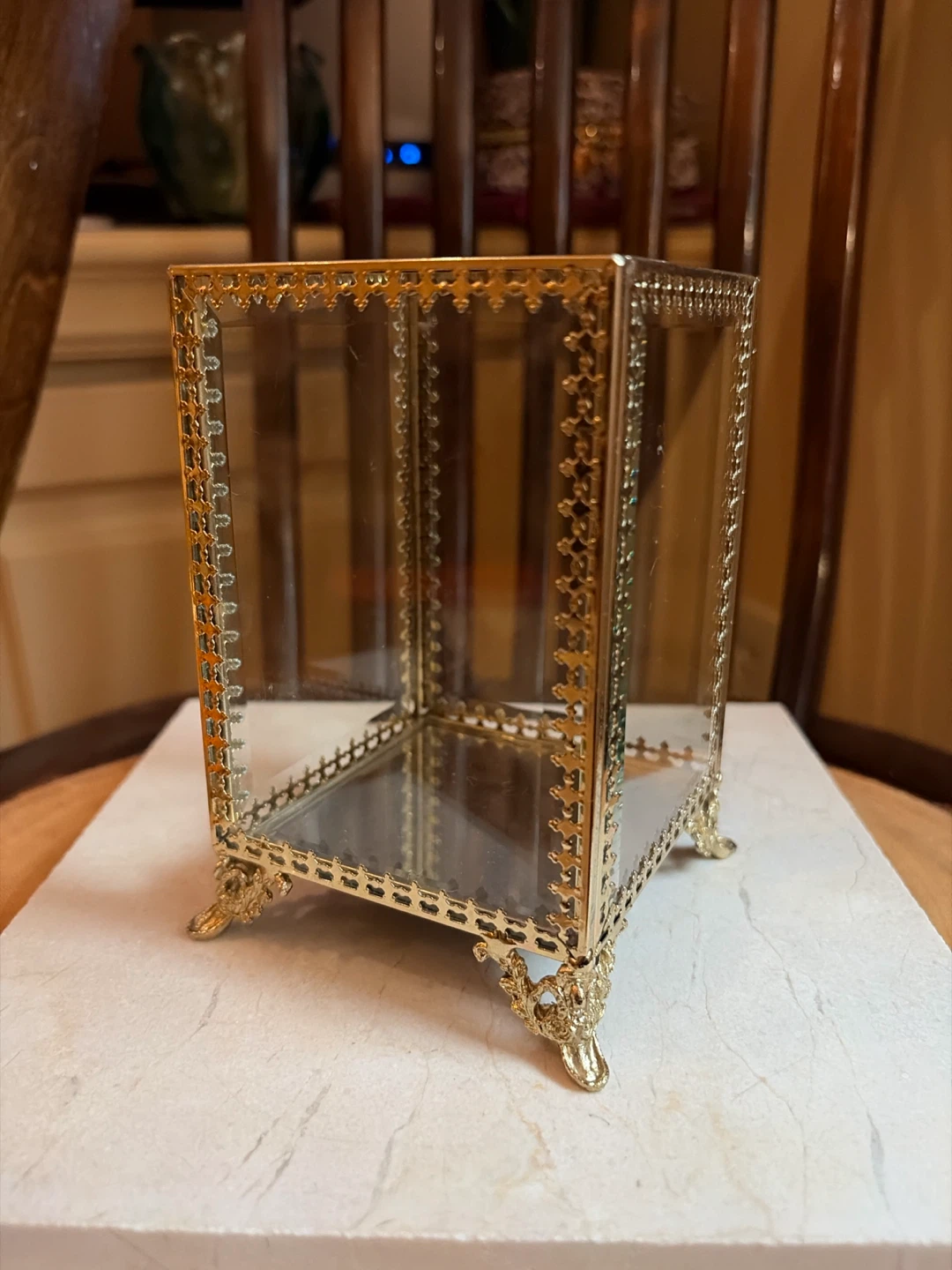 Decorative Glass and Gold Display Box