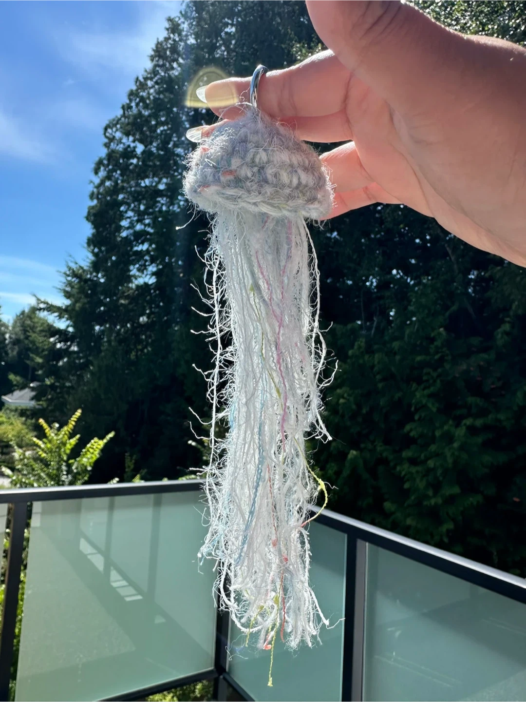 On sale! 100% Hand Crochet Jellyfish Keychain