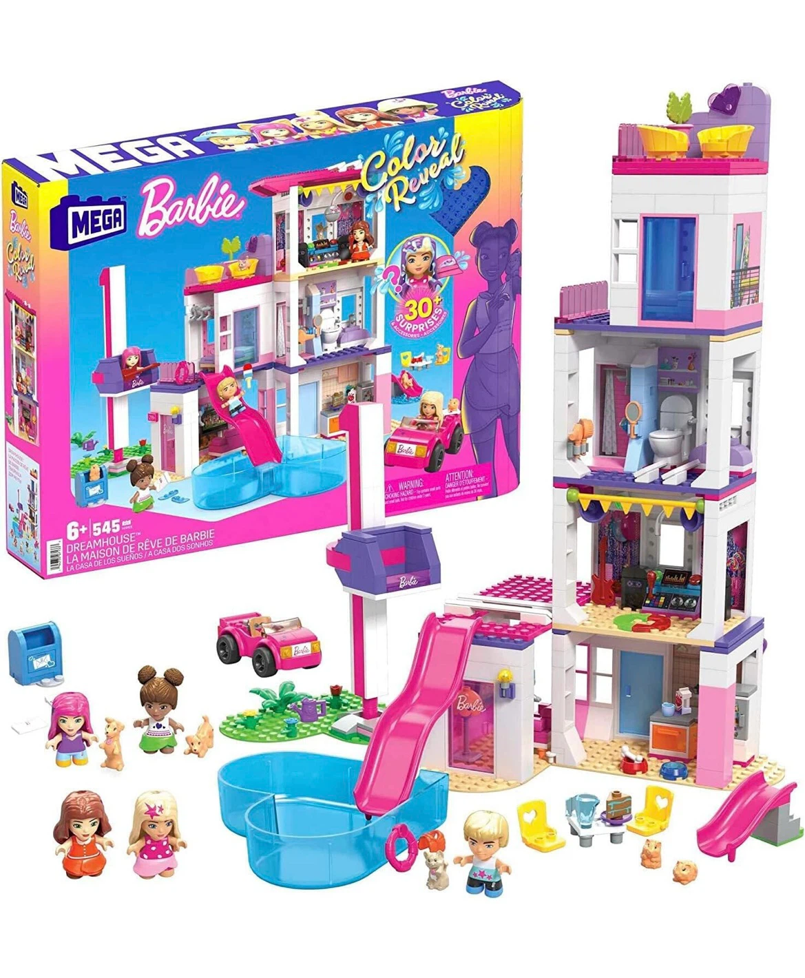 Mega Barbie Dreamhouse Color Reveal Building Set