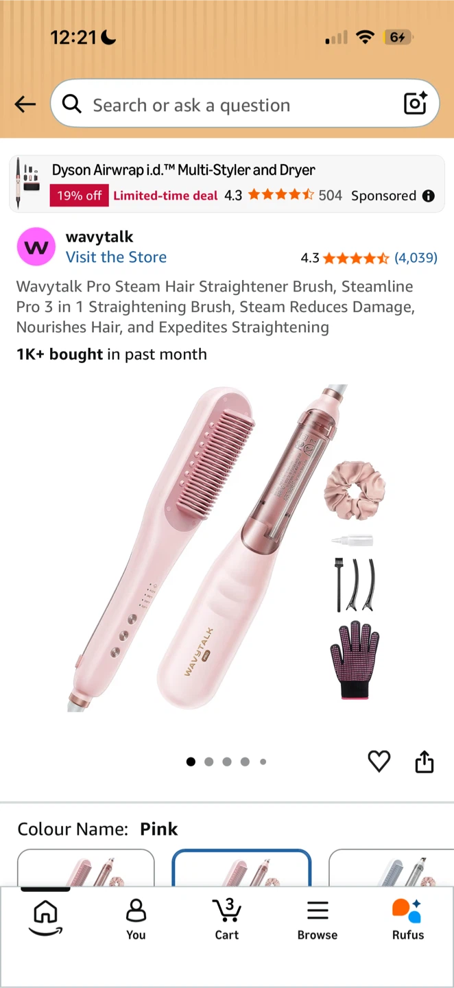 new in box sealed Wavytalk Pro Steam Hair Straightener Brush - photo 3
