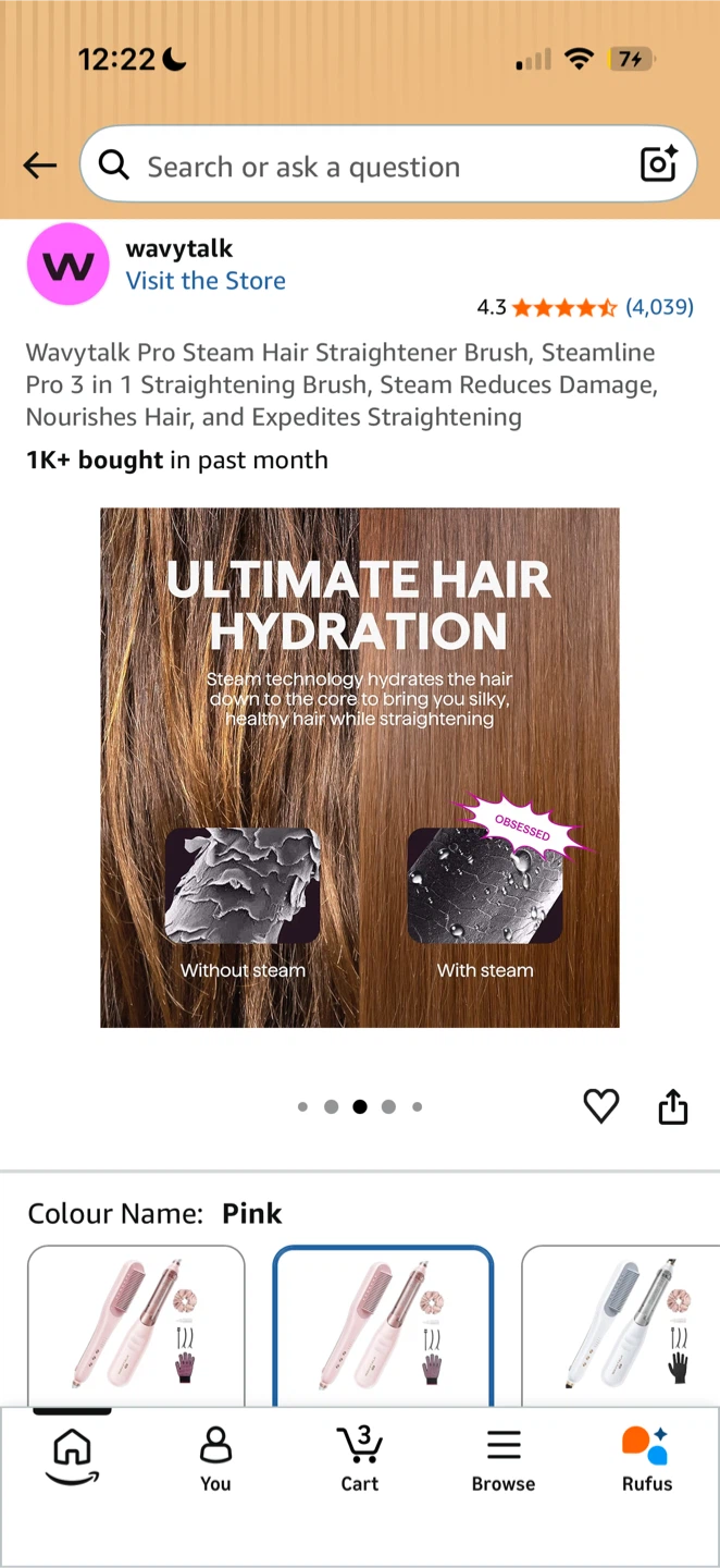 new in box sealed Wavytalk Pro Steam Hair Straightener Brush - photo 4