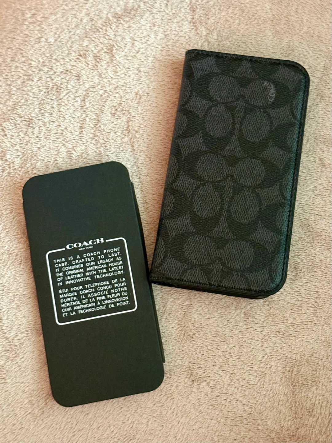 New Coach Canvas Wallet Folio iPhone 16 Pro Case Charcoal