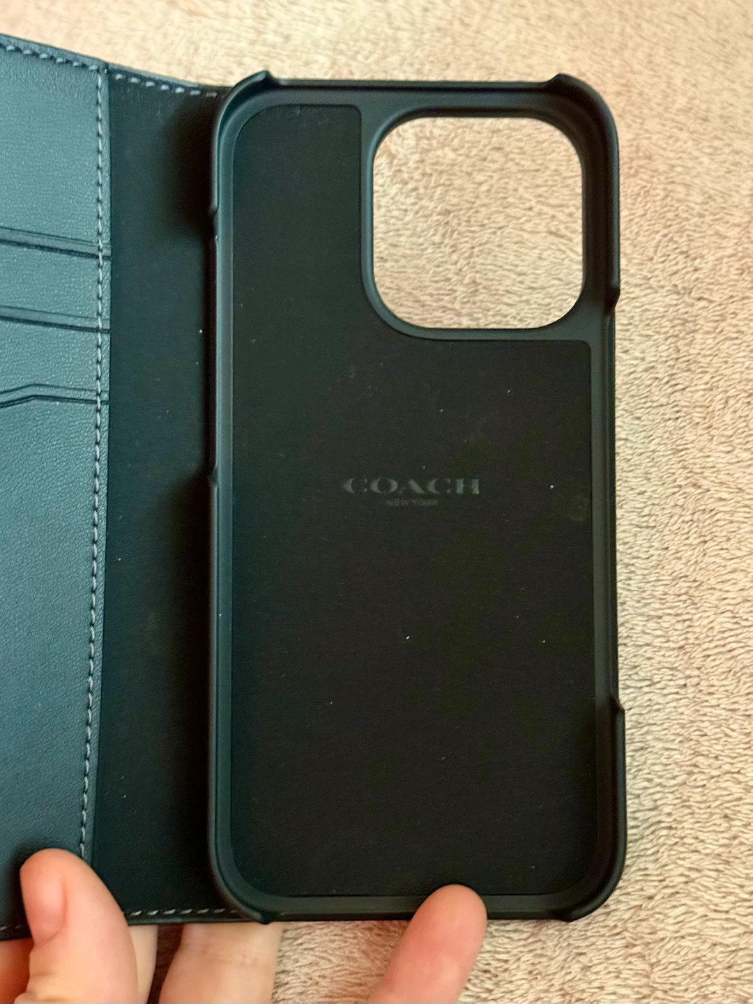 New Coach Canvas Wallet Folio iPhone 16 Pro Case Charcoal - photo 3