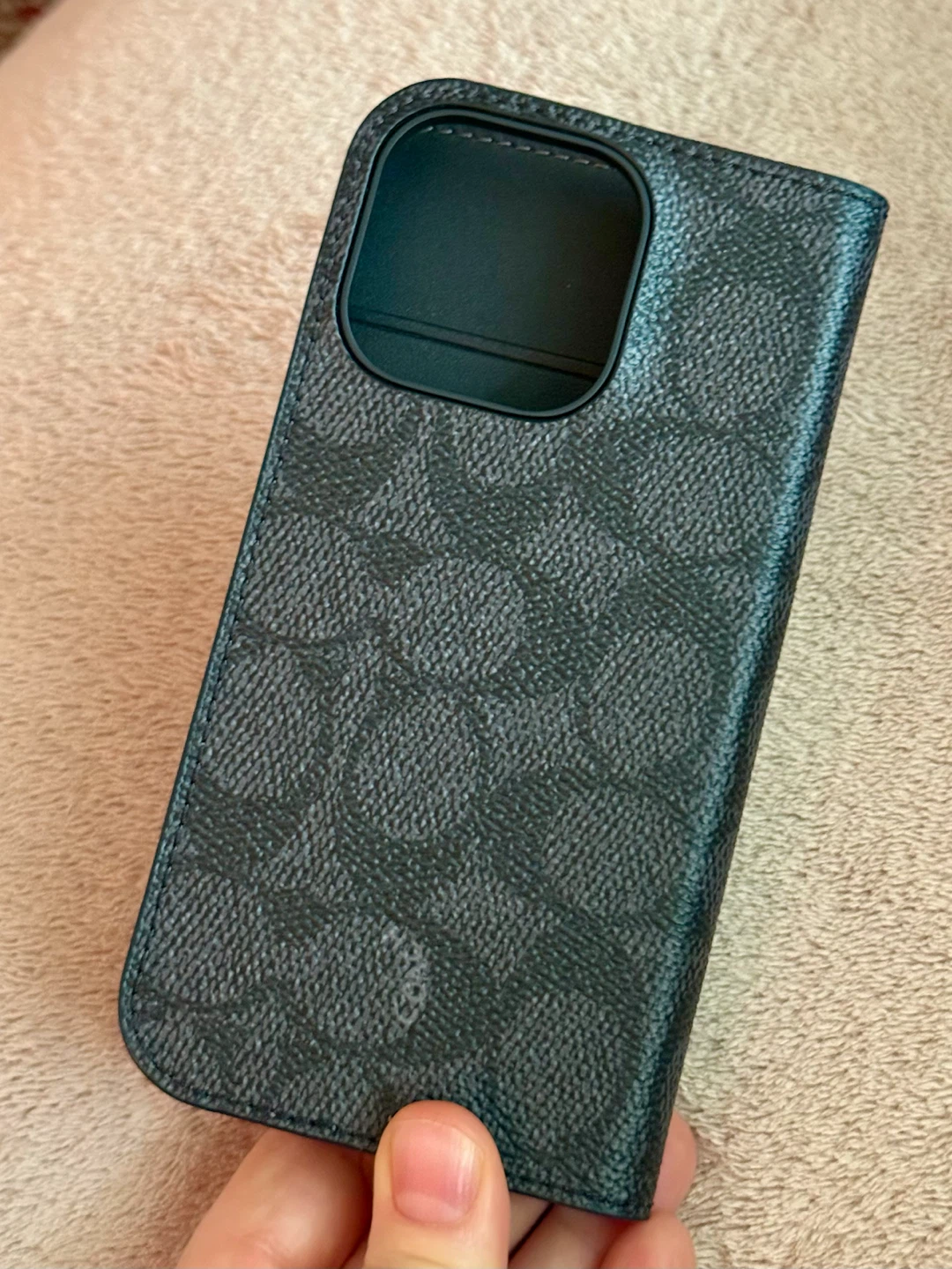 New Coach Canvas Wallet Folio iPhone 16 Pro Case Charcoal - photo 4