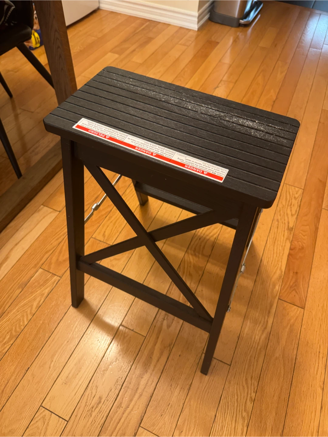 Black 3-Step Folding Step Stool - photo 2