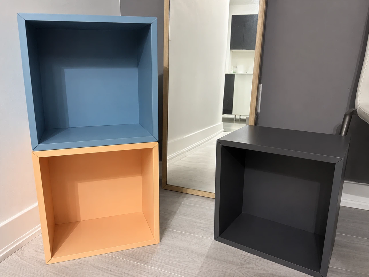 Cube Storage Shelves (Blue, Peach, Grey)