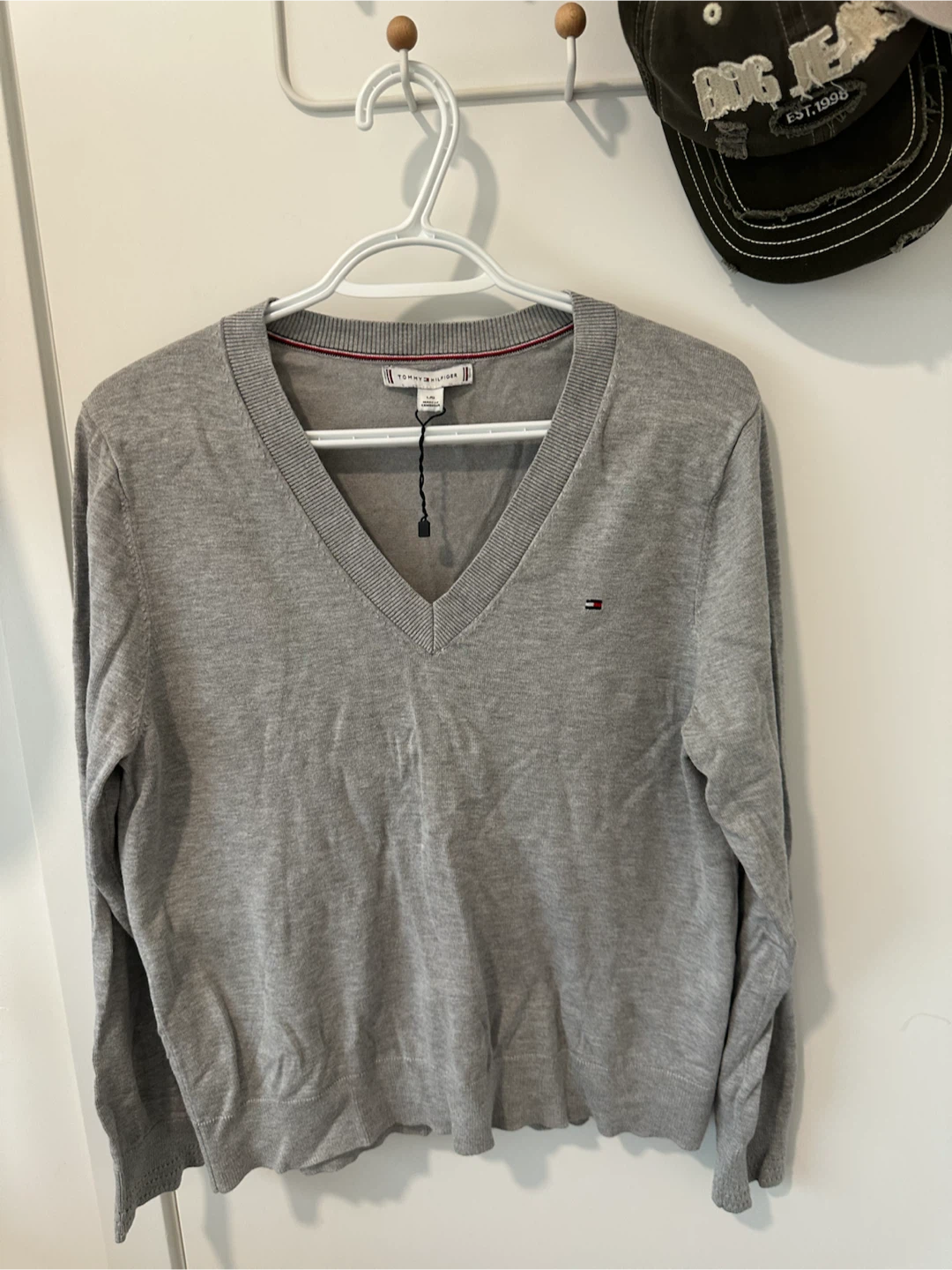 Tommy Hilfiger Grey V-Neck Sweater