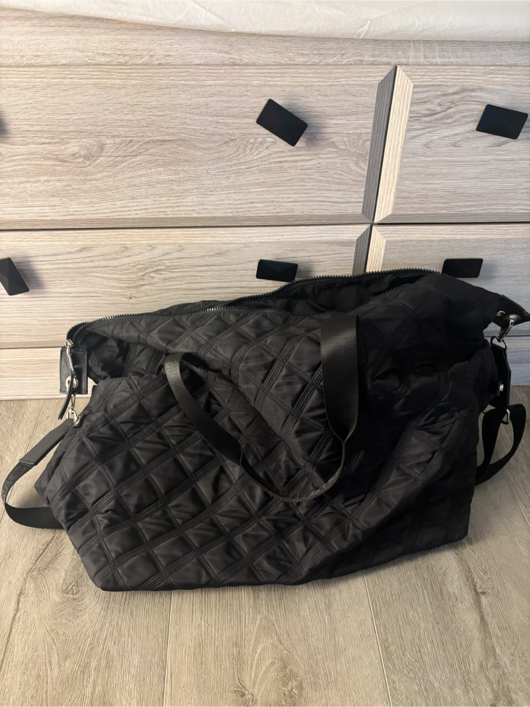 Black Quilted Duffel Bag-Steve Madden - photo 2