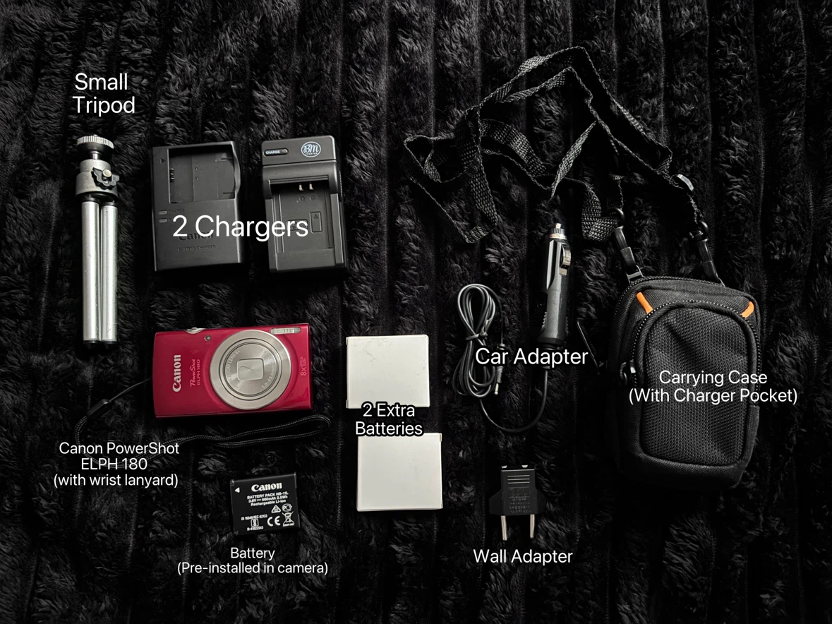 (NEED GONE ASAP) Red Canon PowerShot ELPH 180 - 10pc Bundle! - photo 2