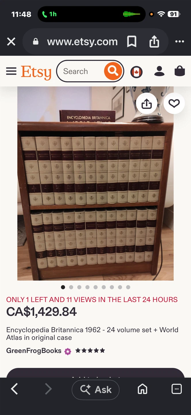 Encyclopedia set with wooden case