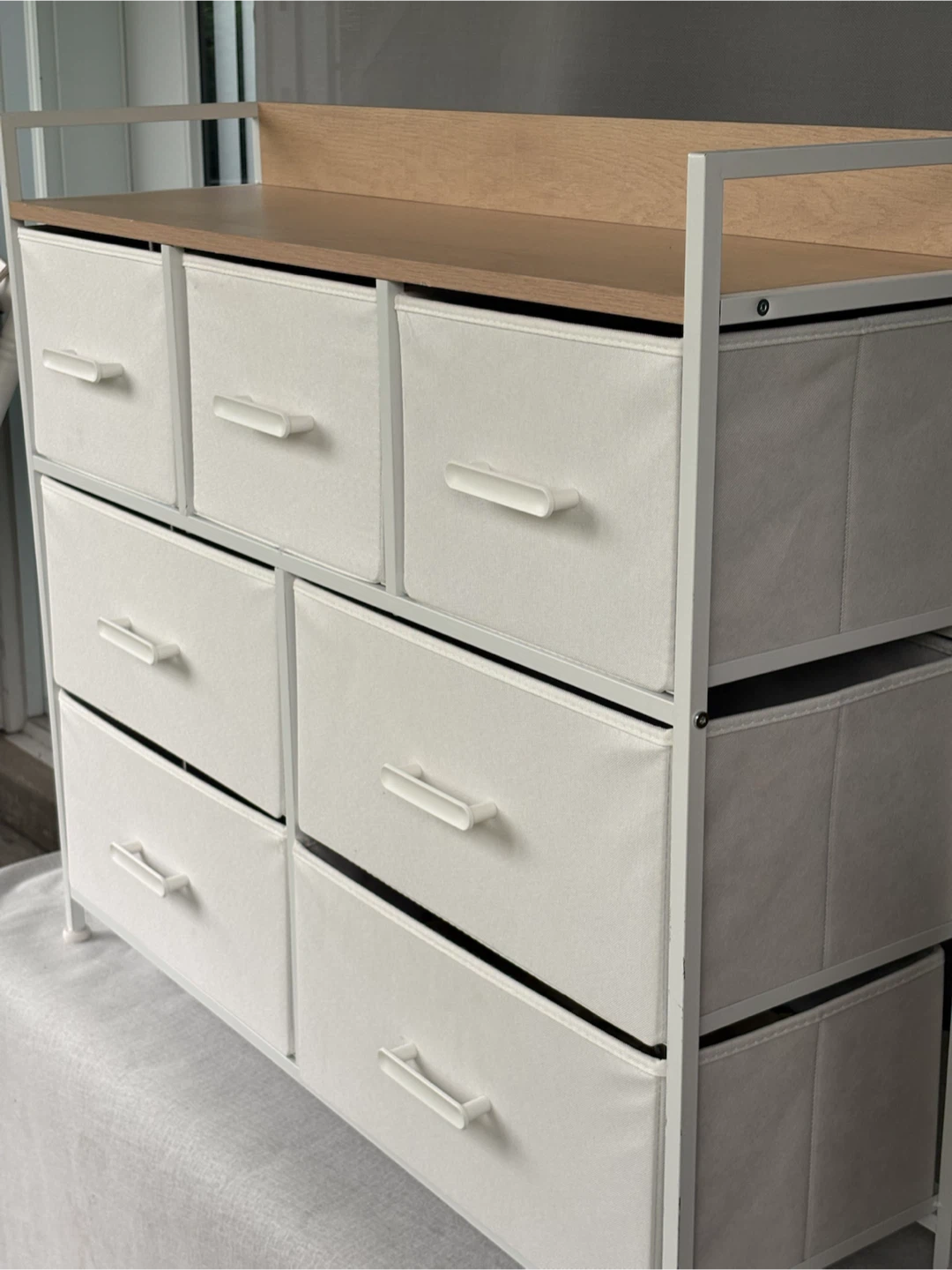 Shogmics White Fabric Drawer Dresser - photo 2