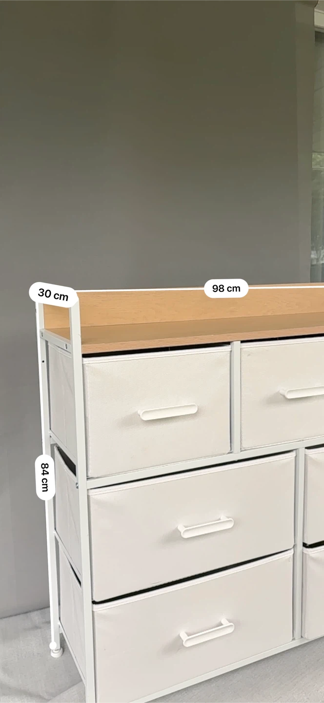 Shogmics White Fabric Drawer Dresser - photo 4