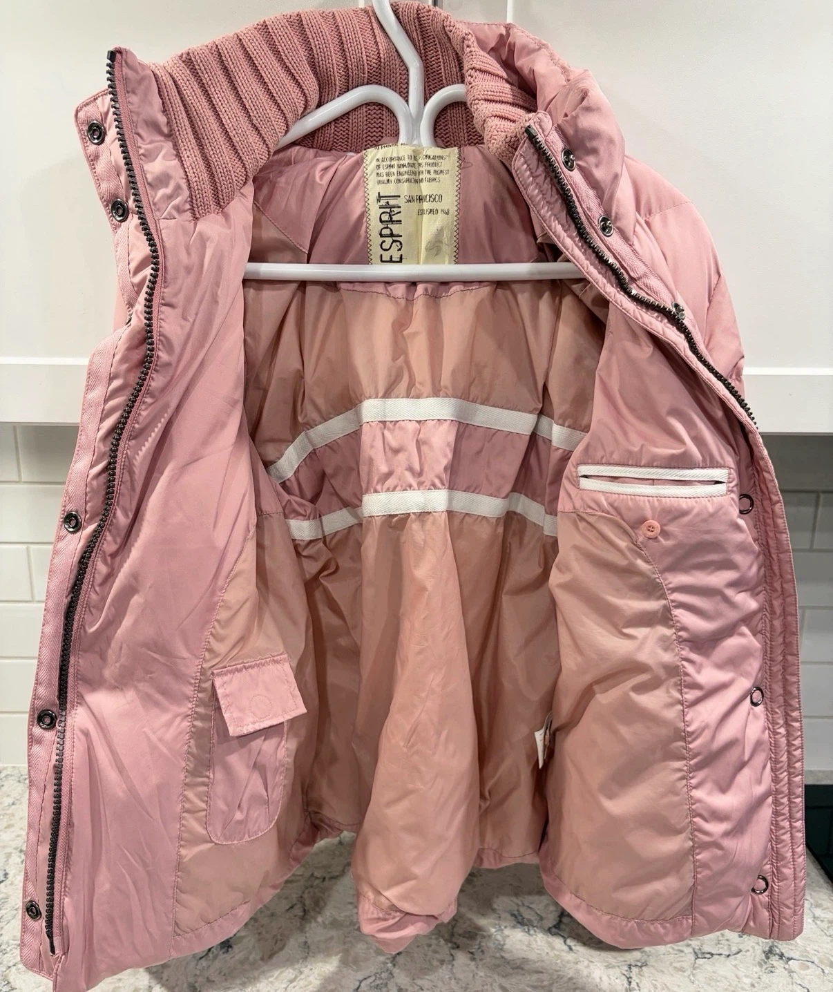 Women’s Pink Down/Feather Puffer Jacket (Esprit) (Size M) - photo 3