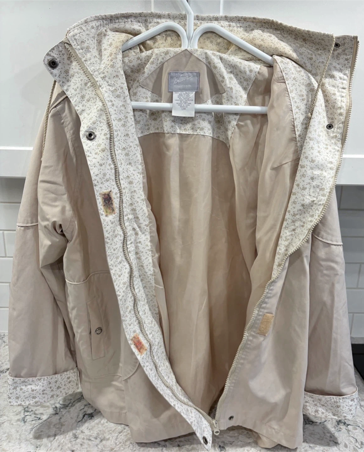 Womens Alpin Blair Beige Floral Lined Hooded Raincoat - photo 3