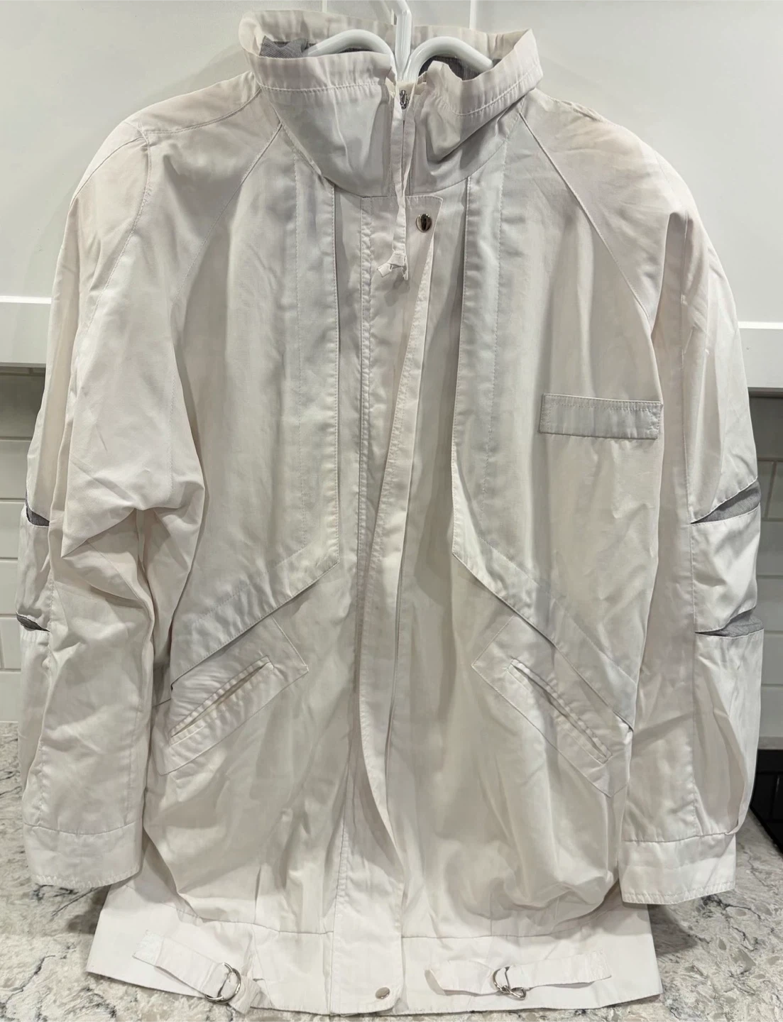 Women’s Retro 90s Karizma White Utility Windbreaker Jacket