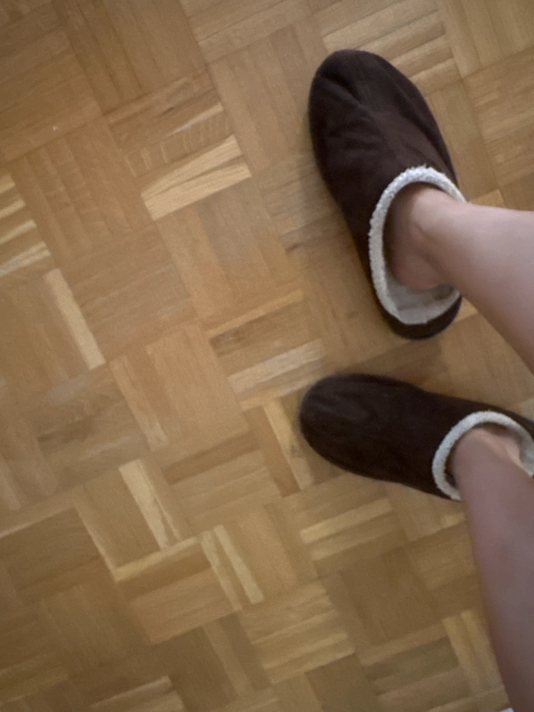 Brown Fleece-Lined Slippers