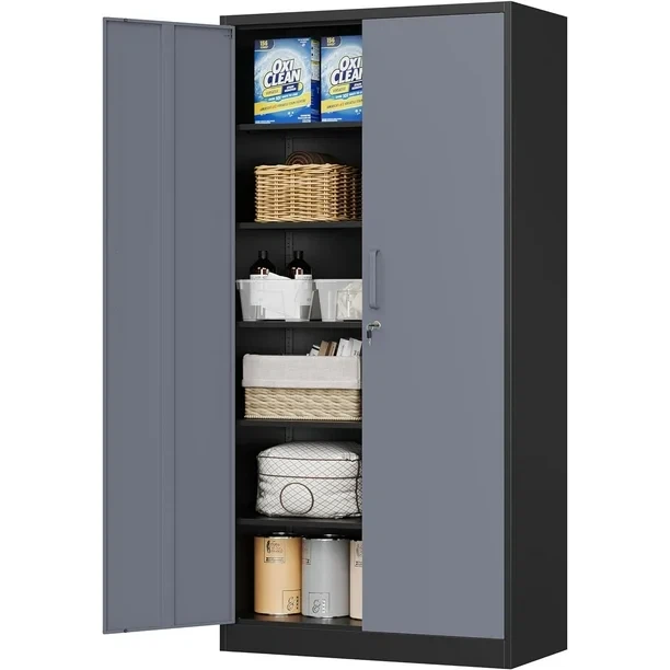 MIIIKO Metal Storage Cabinet with Locking Doors