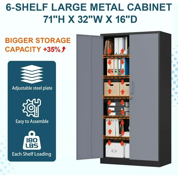MIIIKO Metal Storage Cabinet with Locking Doors - photo 2