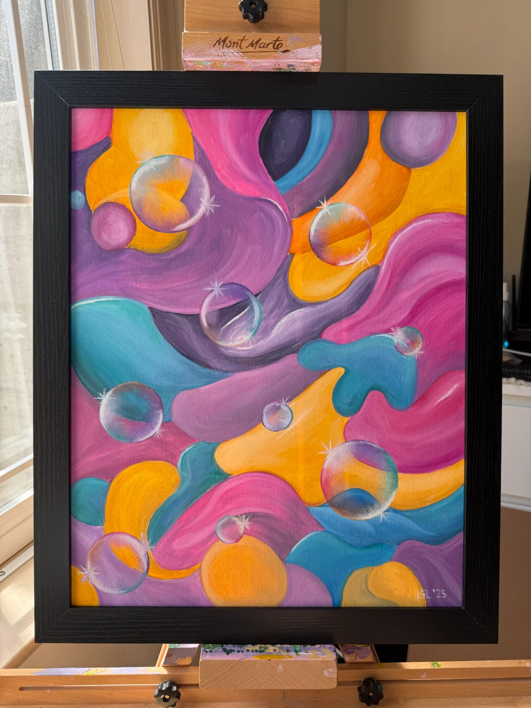 Original Oil Abstract Bubble Painting - 16x20”