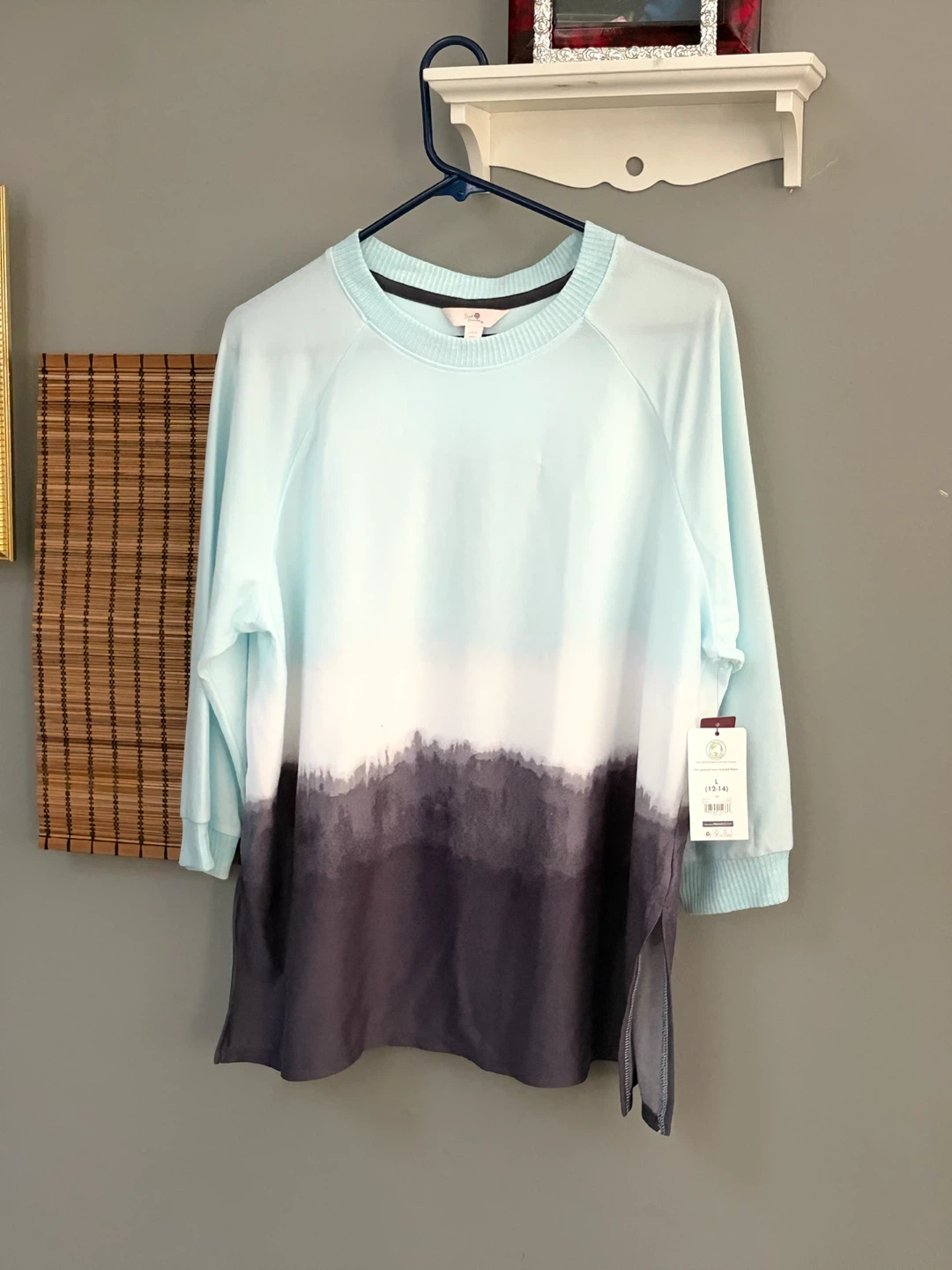 Secret Treasures Blue Ombre Tie-Dye Sweatshirt