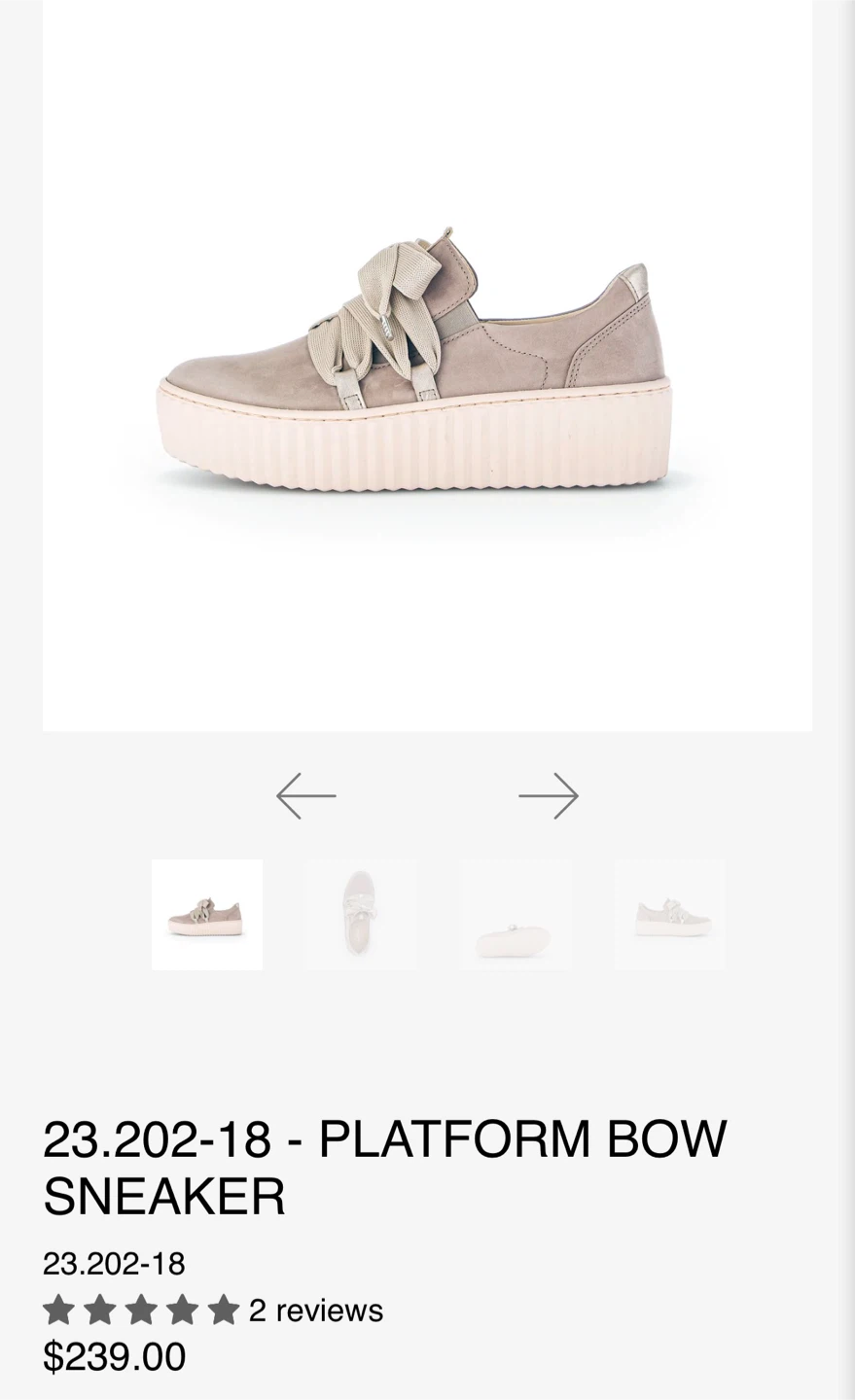 Gabor Platform Bow Sneakers - Mauve (Light Rose) Size 10.5 US - photo 3