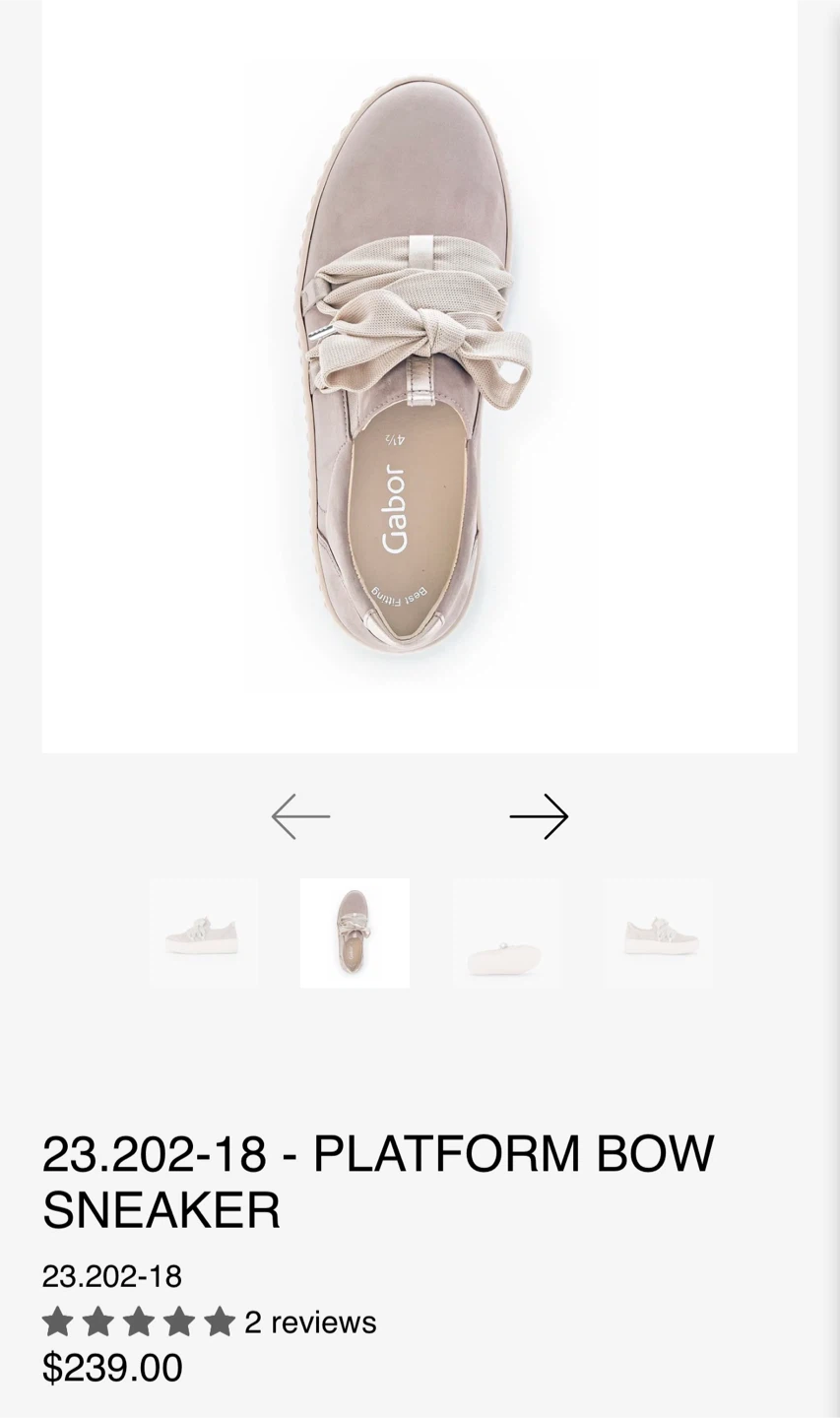 Gabor Platform Bow Sneakers - Mauve (Light Rose) Size 10.5 US - photo 4