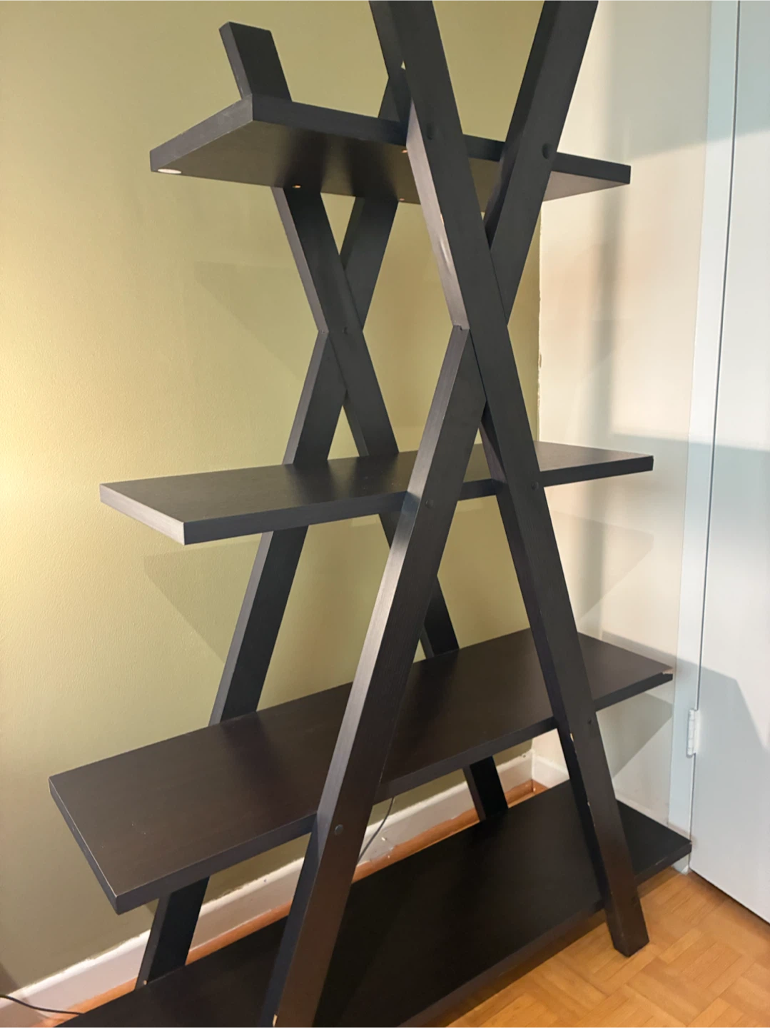 Black ladder bookshelf