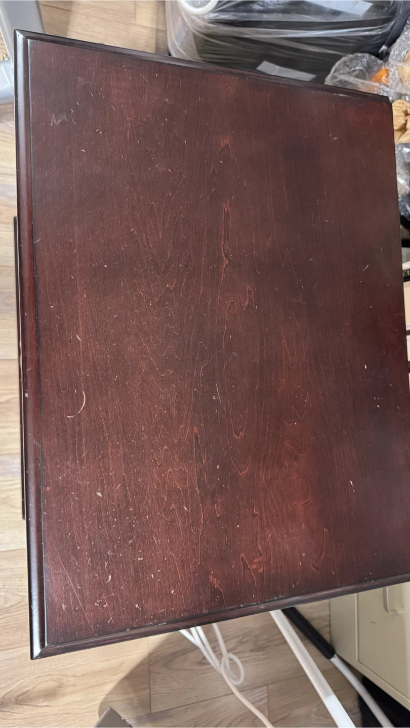 Dark Wood Nightstand with 3 Drawers - photo 4