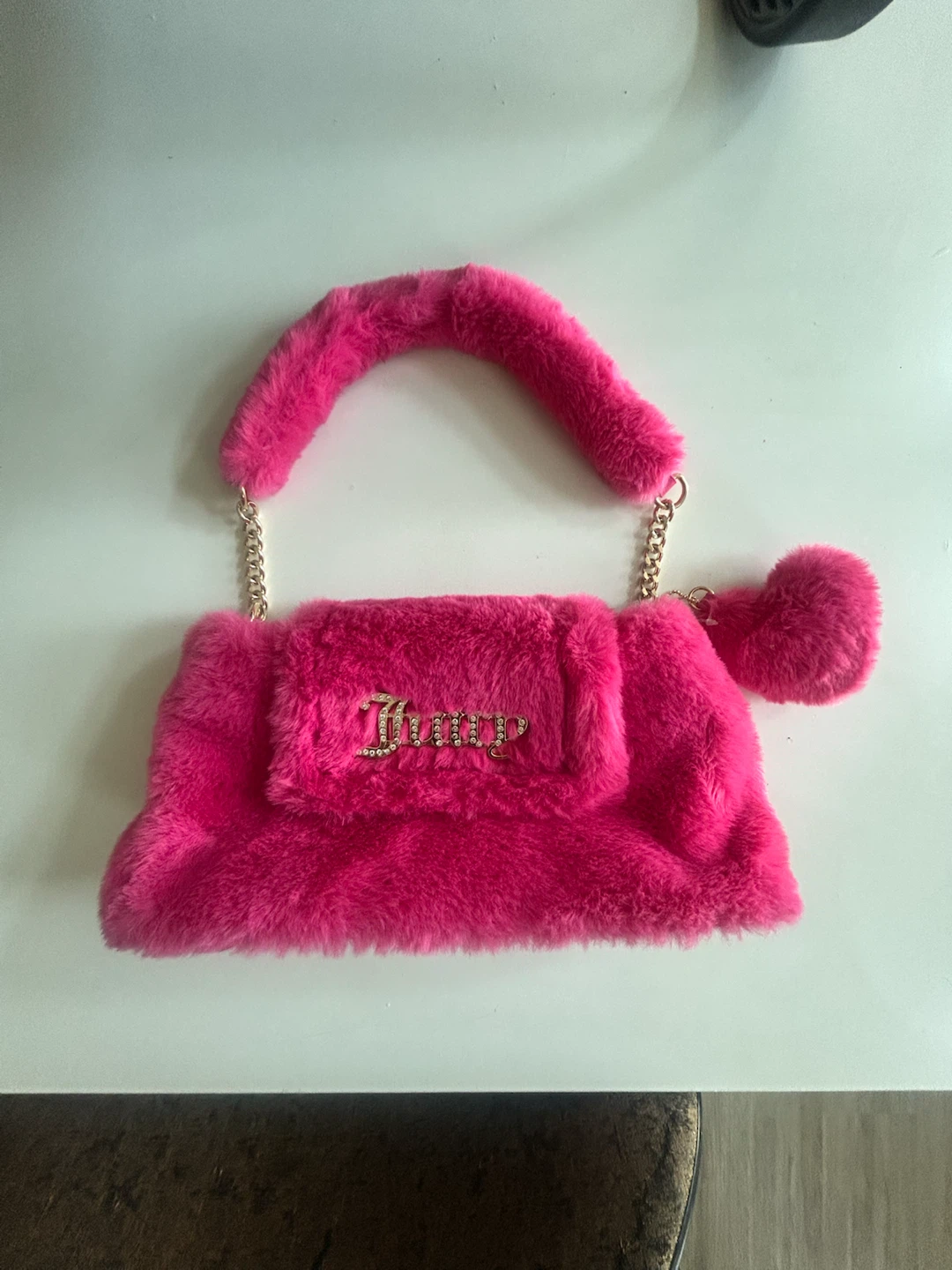 Juicy Couture Pink Faux Fur Handbag