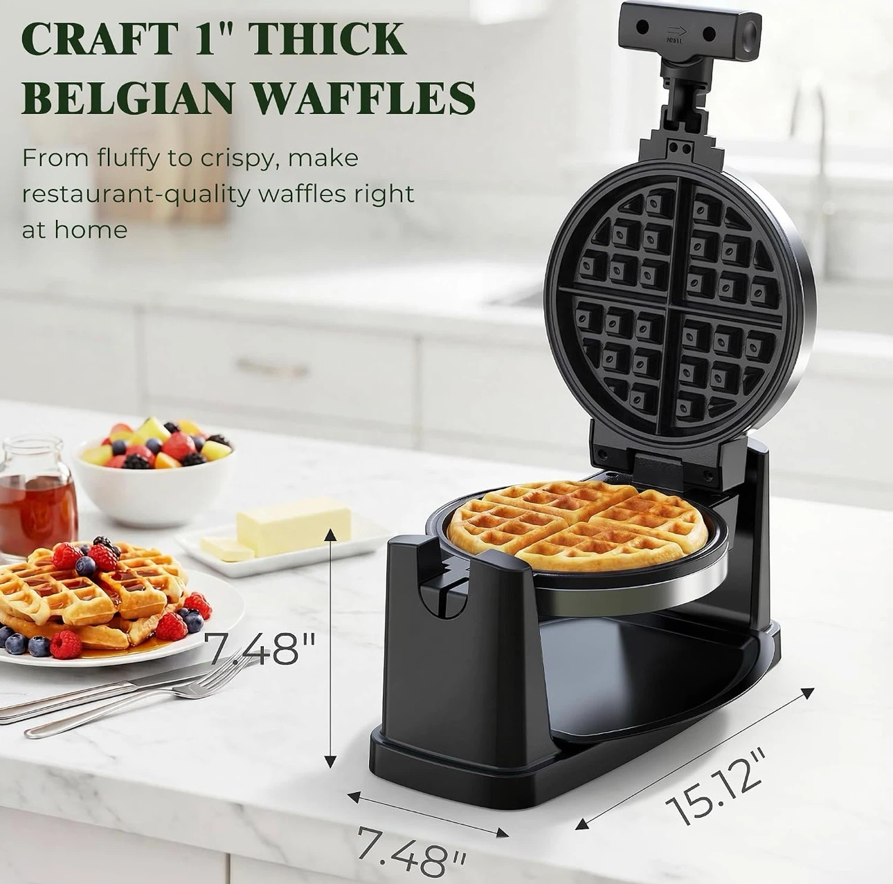 Rotating Belgian Waffle Maker 1100W - photo 4