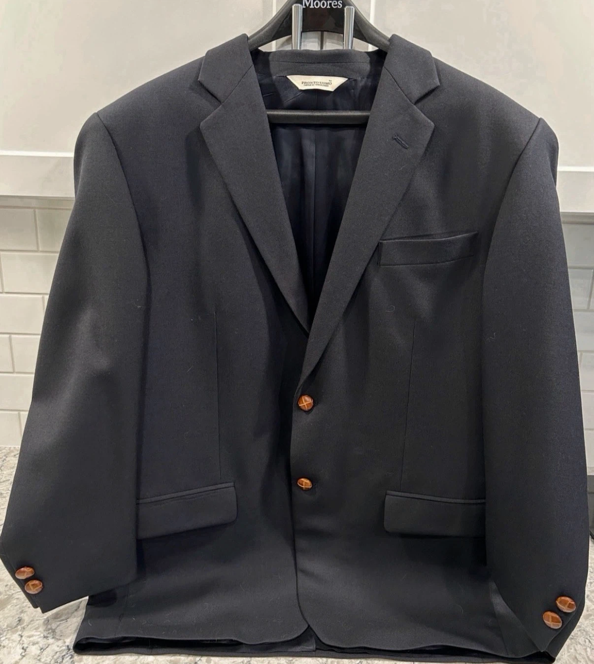Moores Mens Pronto-Uomo Navy Blue Sports Coat/Suit Jacket/Blazer