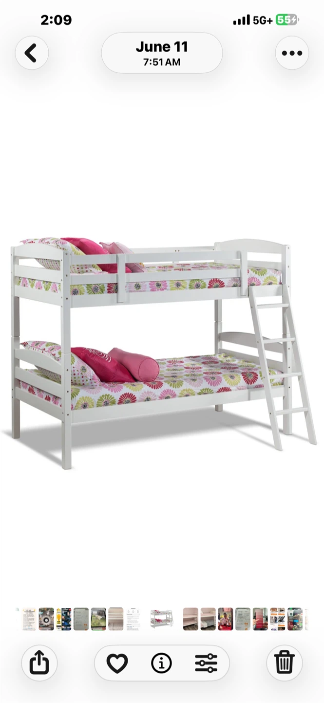 White Twin Bunk Bed