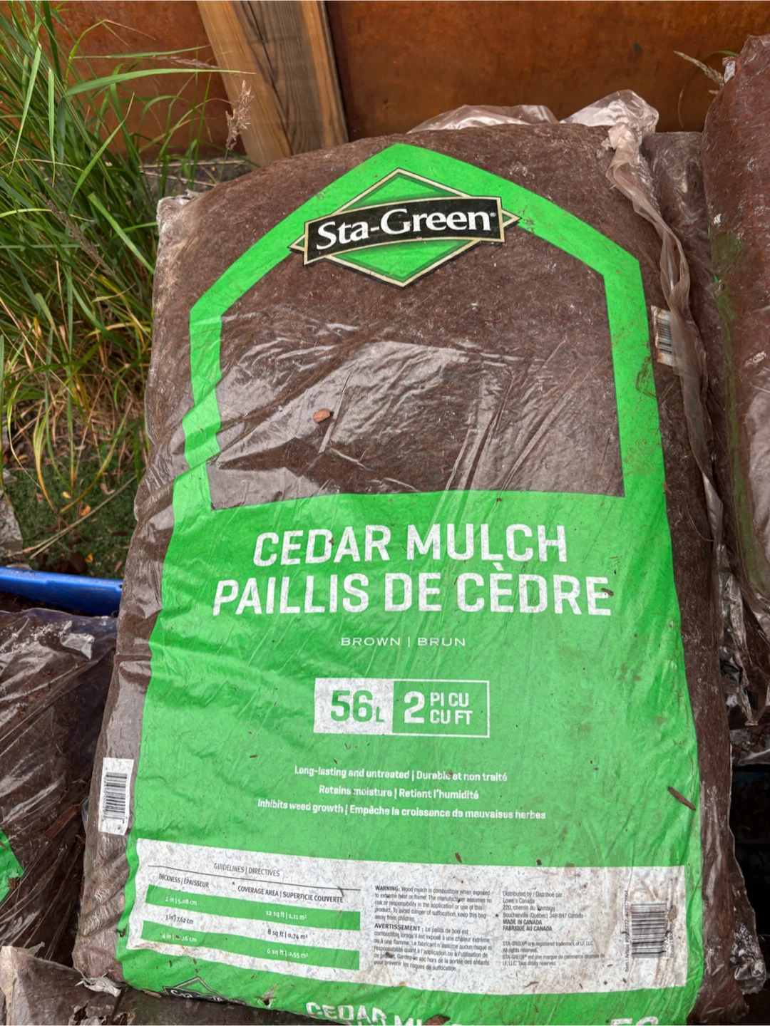Sta-Green Cedar Mulch - 56L. 100+ bags available