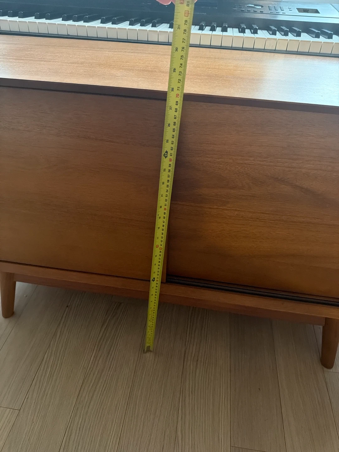 Mid-Century Modern Wood Cabinet with Sliding Doors - photo 2