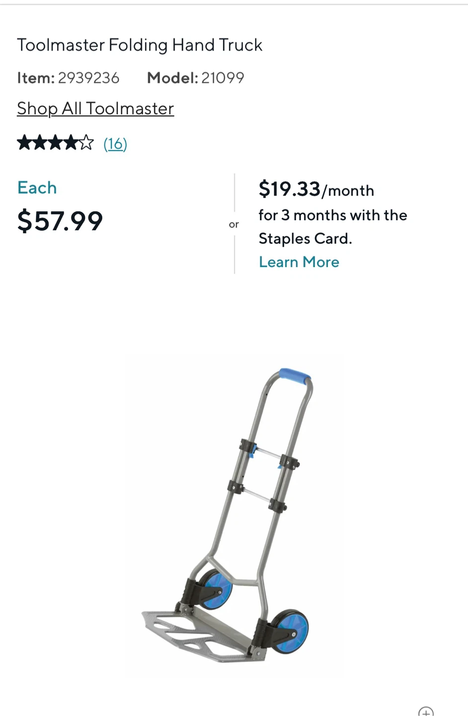 Toolmaster Folding Hand Truck