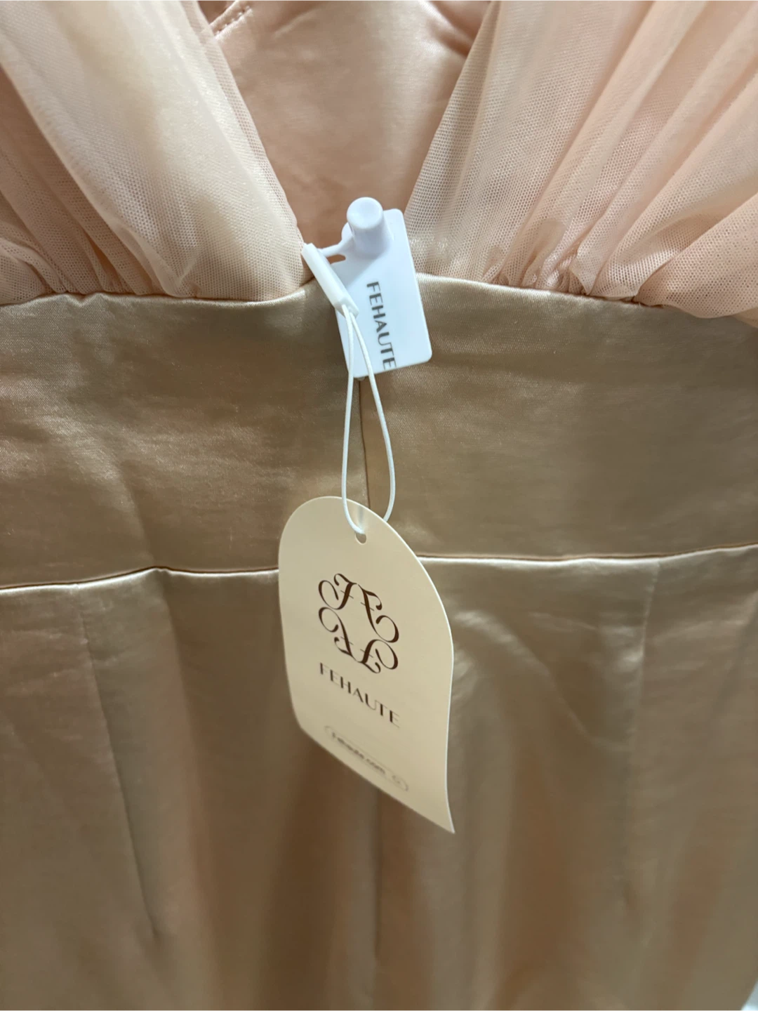 NEW SIZE 4 FeHaute Satin Dress with Sheer Sleeves - photo 5
