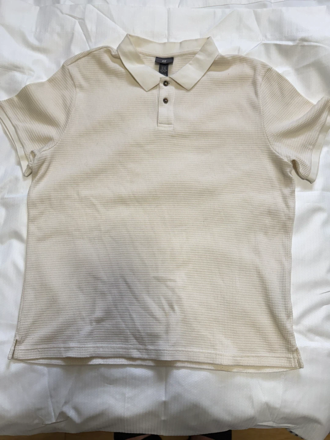 H&M Men's Waffle Knit Polo Shirt