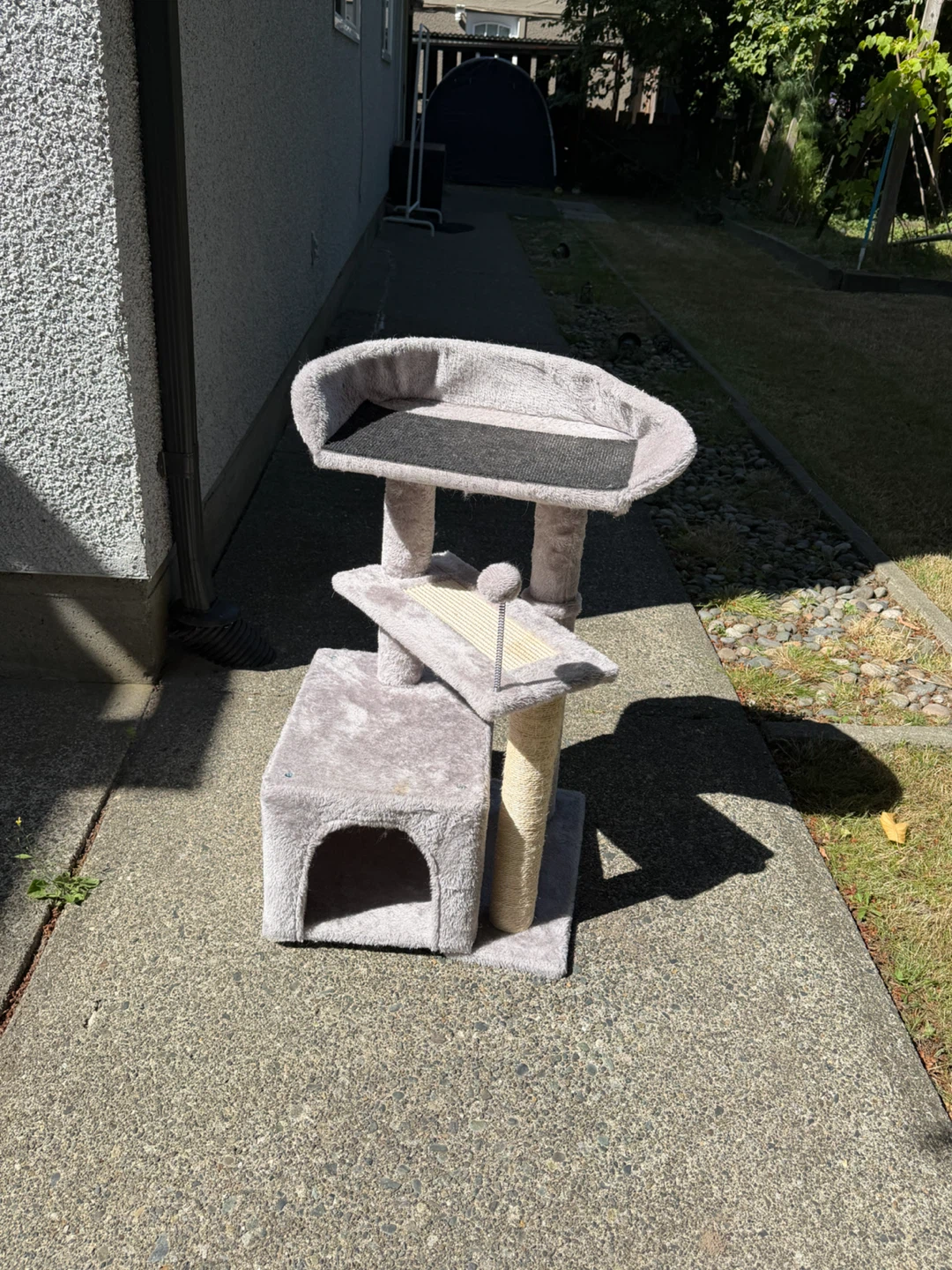 Grey Cat Tree with Condo and Perches