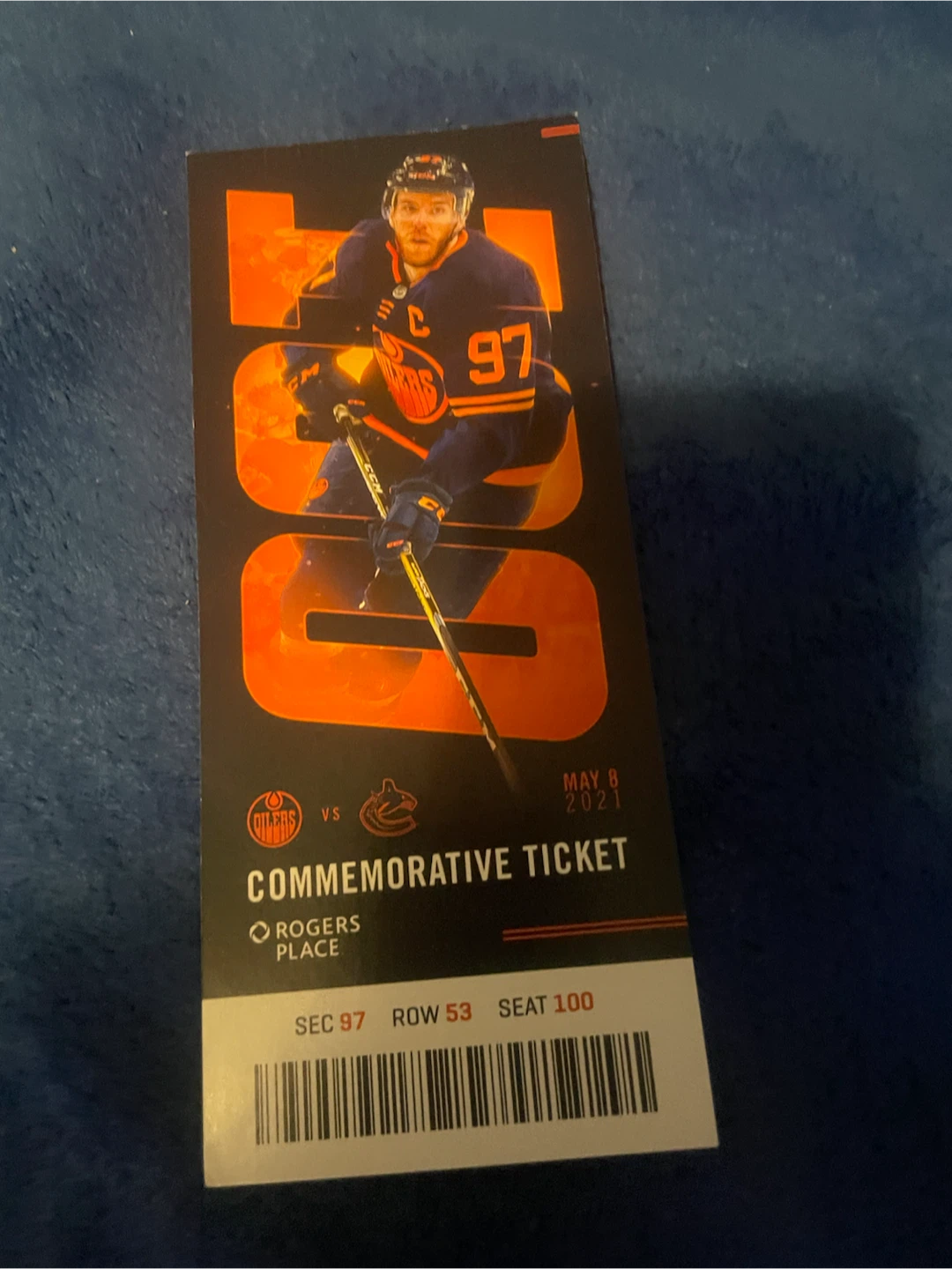 Connor McDavid 100 Points Commemorative Ticket - photo 2