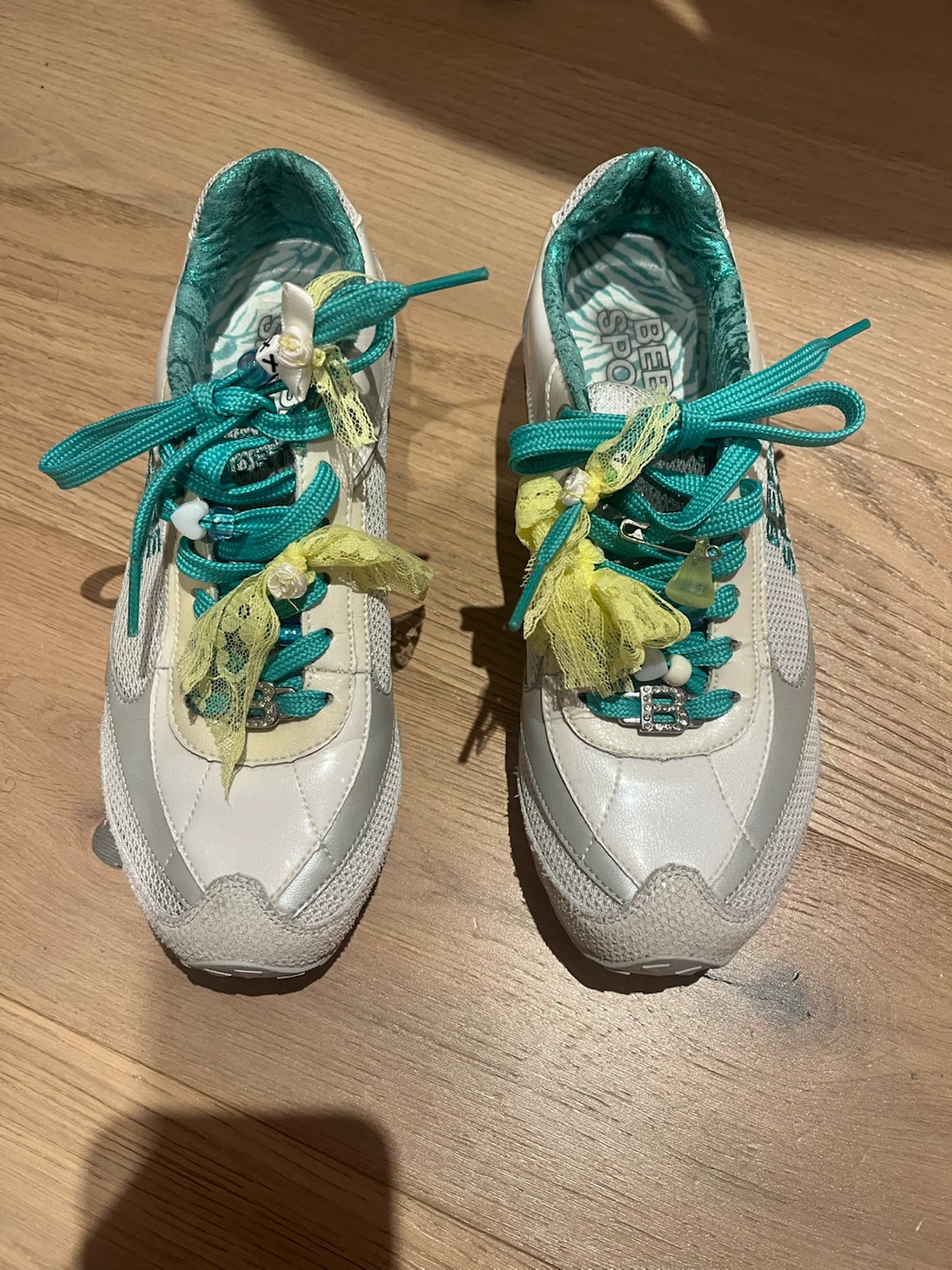 Bebe Sport White & Silver Sneakers