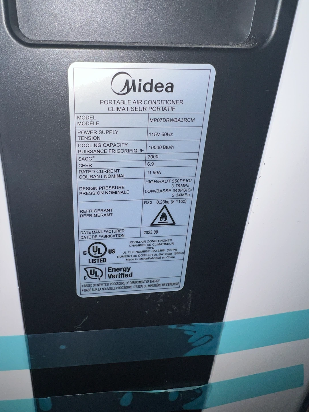 Midea Portable Air Conditioner MP07DRWBA3RCM - photo 2