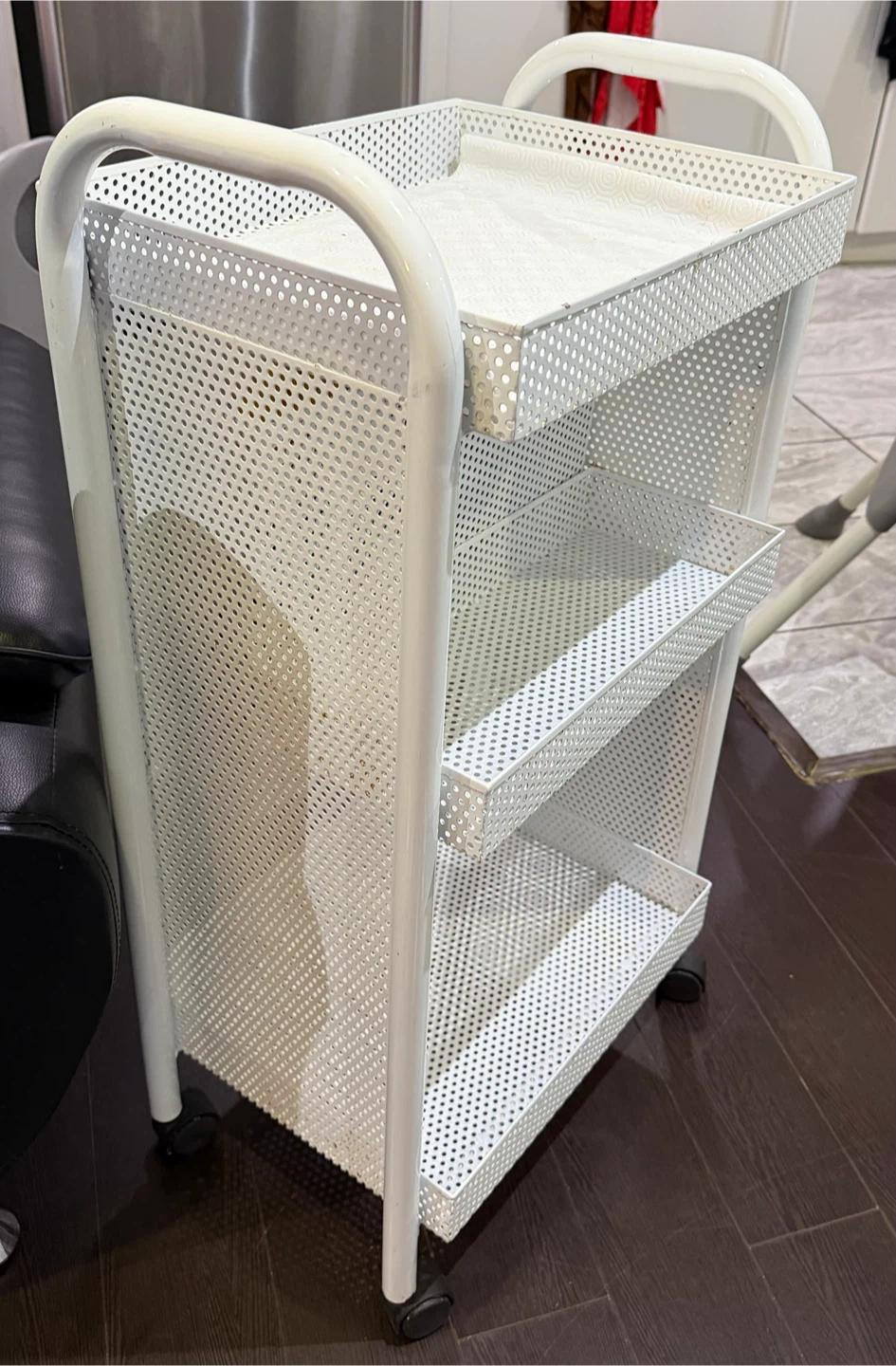 White 4-Tier Rolling Storage Cart