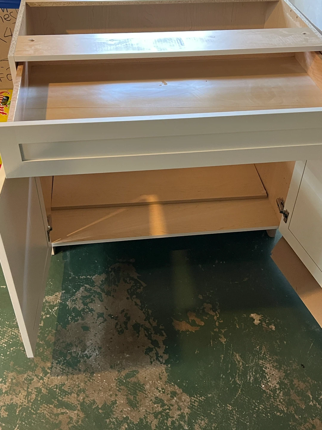 White Cabinet Base with Drawer and Doors - photo 2