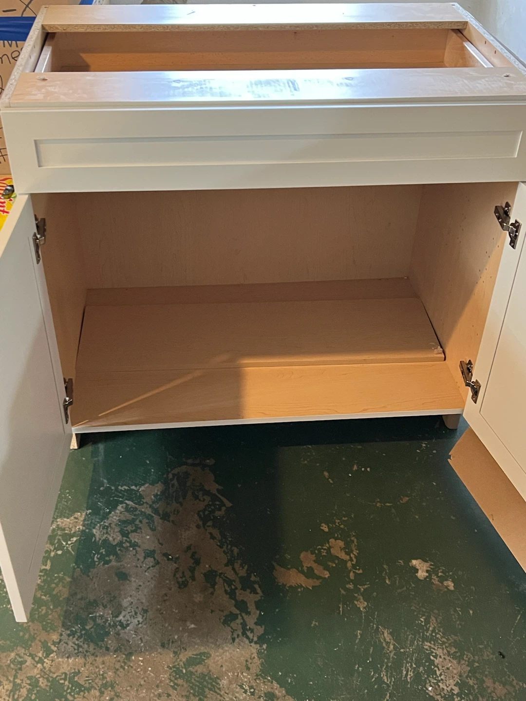 White Cabinet Base with Drawer and Doors - photo 3